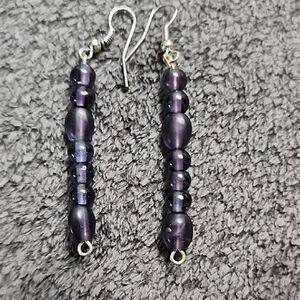 Purple Beaded Earrings